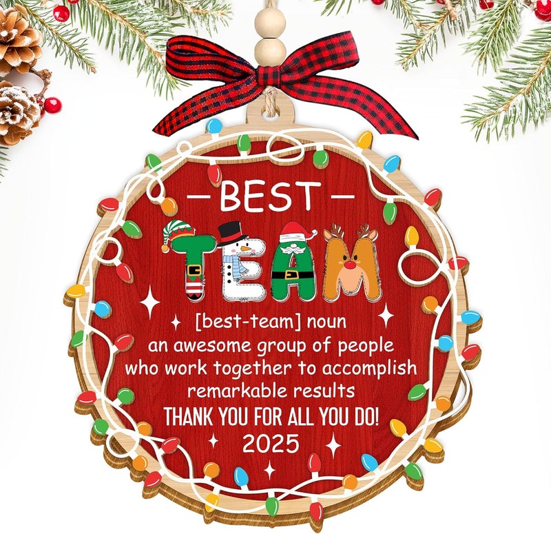 HEXMOZ Christmas Team Gifts for Coworkers, Employees - Thank You, Appreciation Gifts for Work Team, Group, Boss Lady, Work Bestie - Best Team Ever Keepsake, Christmas Ornaments Tree Decoration 2025 - Image 1